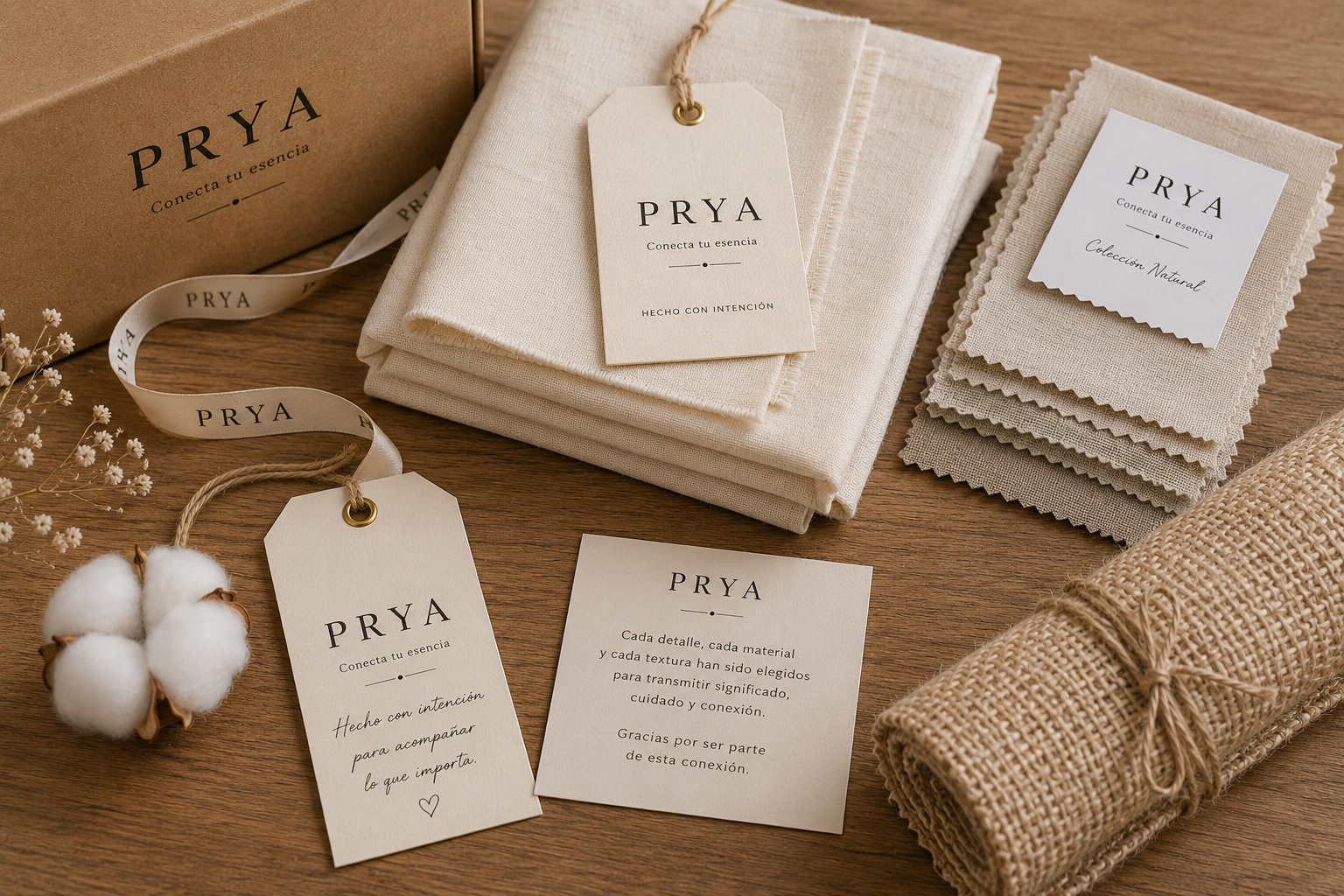 Materiales, telas, etiquetas y texturas PRYA